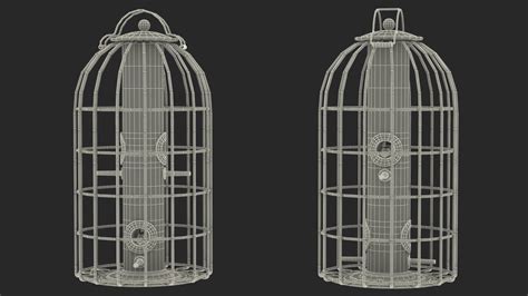 Caged Bird Feeder with Seeds 3D Model $39 - .obj .lxo .ma .max .fbx ...