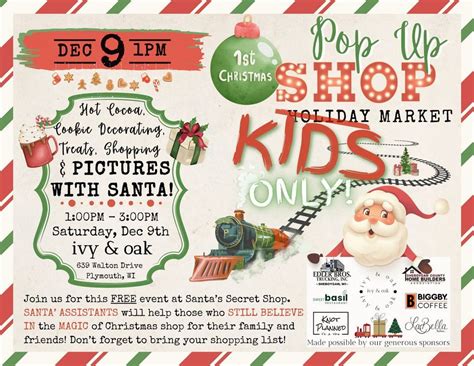 Pop-up Holiday Shop KIDS only , 639 Walton Dr, Plymouth (Sheboygan ...
