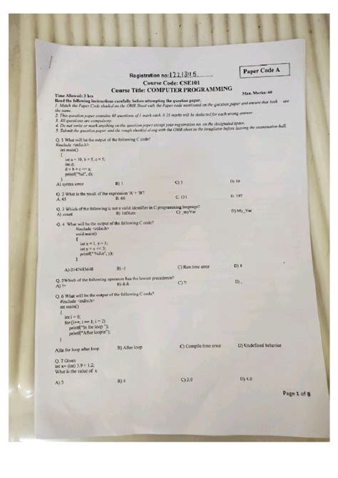 C (End Term Paper) - This includes most of the important practice mcqs ...