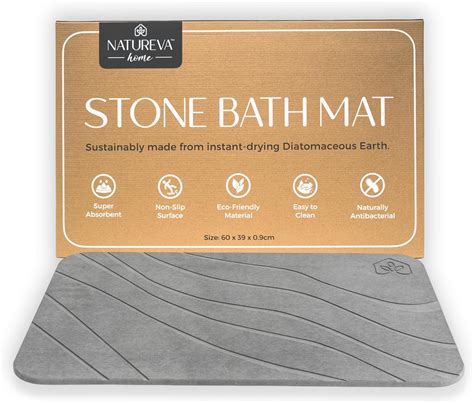 Natureva Home - Stone Bath Mat | Super Absorbent, Quick Dry, Non Slip ...