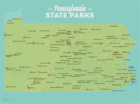 Pennsylvania State Parks Map 18x24 Poster | Etsy