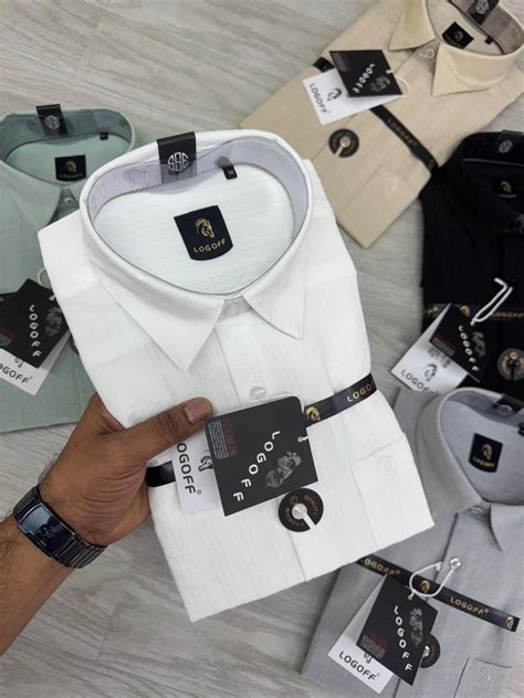 logoff imported linen stripes shirt