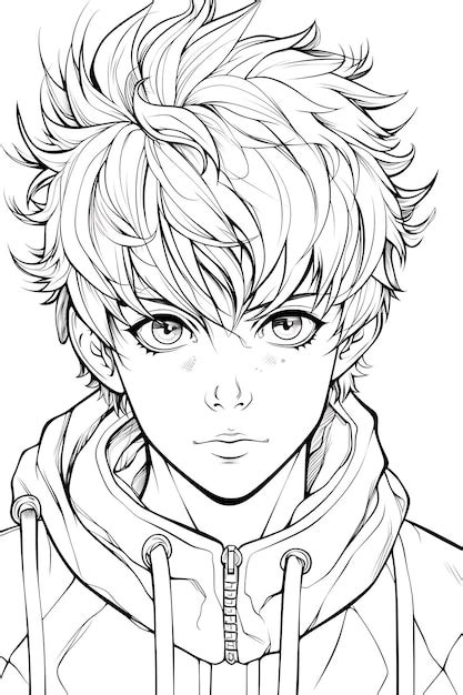 Anime coloring page | Premium AI-generated vector