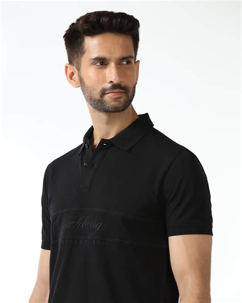 Buy Black Solid Polo from Grand Collection from Blackberrys