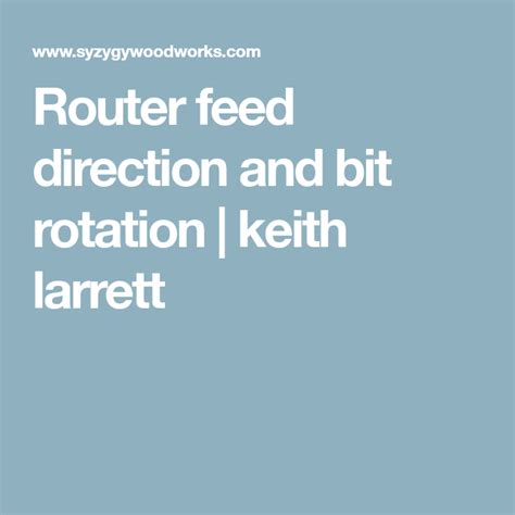 Image result for Feed Direction for Table Routing