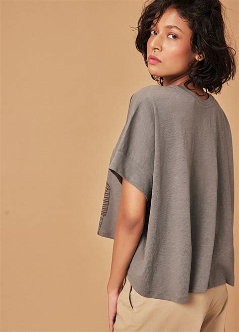 Them Grey Girl Boy Print Organic Cotton Oversized T Shirt For Women