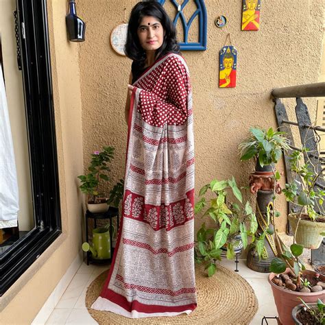 Bagh Print mushroom Saree – Forsarees