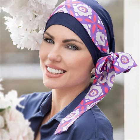 Τουρμπάνι Yanna Navy Purple Rose - TNS Medical
