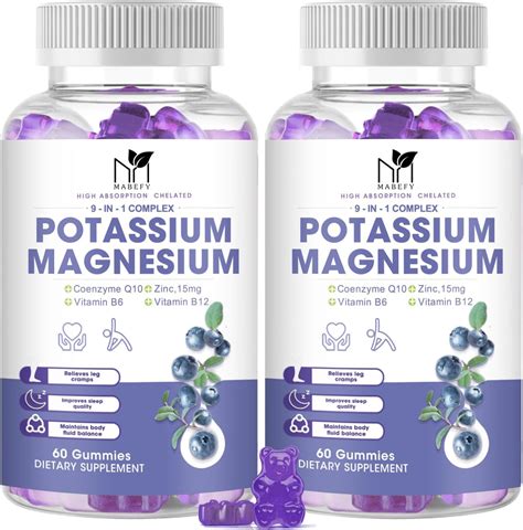 Amazon.com: Potassium Magnesium Gummies, Sugar-Free Potassium Gummies ...