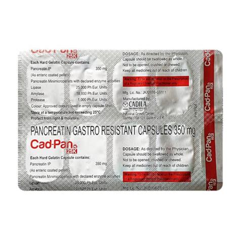 Cad Pan Pe 25k 350 MG Capsule (10): Uses, Side Effects, Price & Dosage ...