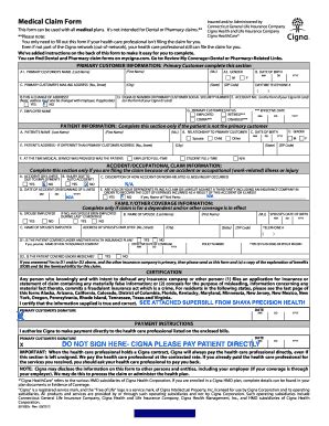 Fillable Online 591692c - Medical Claim Form - shayahealth.com Fax ...