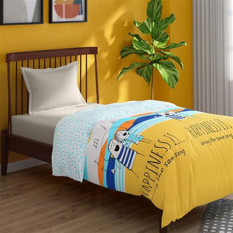 Buy PORTICO Happiness Blue Printed Cotton Single Bed Comforter ...
