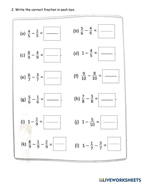 Image result for Fraction Exercises