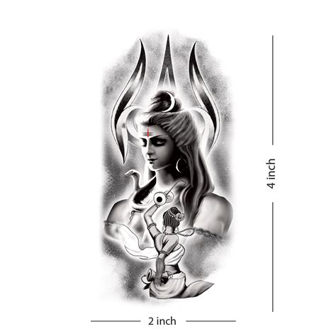 Mahadev with Trishul Mahakal Temporary Tattoo Waterproof For Boys and ...