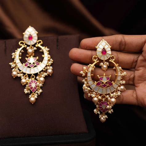 Kundan chandbali Earrings | Polki chandbali Earrings | Trendy Jewellery