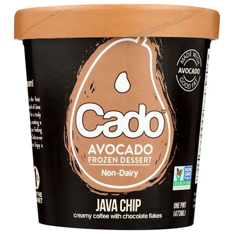 Cado Avocado Avocado Based, Dairy Free Ice Cream, Java Chip (1 pt ...