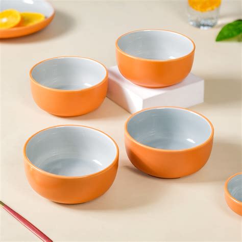 Set Of 4 Zoella Snack Bowls Orange 250ml Online - Premium Snack Bowl ...