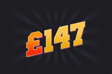 Símbolo de texto vectorial de moneda de 147 libras. 147 libras ...