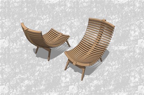 原来椅子的结构还可以这样—三片n字形曲木板组合成的椅子 - 普象网