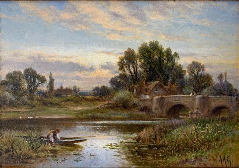 Alfred Augustus Glendening Senior - Antique English Alfred Glendening Landscape Shepherd and ...