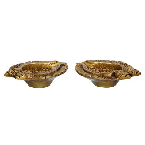 eCraftIndia Set of 2 Golden Handcrafted Goddess Lakshmi and Lord Ganes