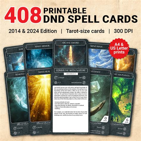 408 Printable DnD Spell Cards - 2024 Edition – RPG Tabletops