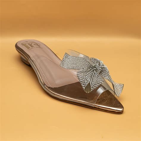 Shimmer Bow Flats - Rose Gold