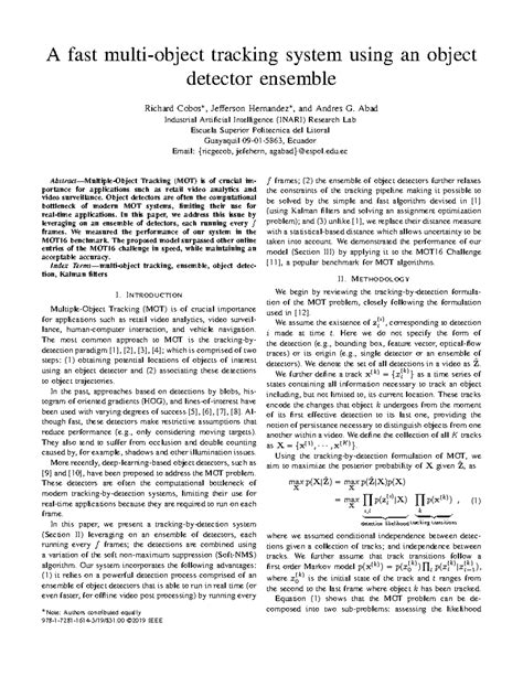 AI object detection 2019 - A fast multi-object tracking system using an ...