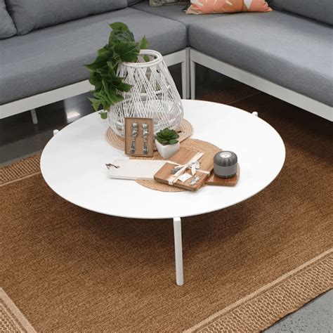 Artemis 100cm Round Outdoor Coffee Table - White Aluminium | Lume ...