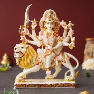 shyam antique creation 12" Sitting Durga Maa Murti Sherawali Mata Idol ...