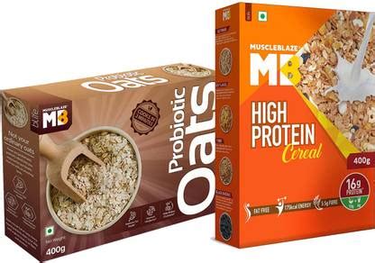 MuscleBlaze Probiotic Oats, Good For Gut Health, 400 g and High Protein ...