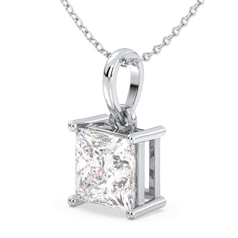 AZALEA PRINCESS CUT LAB GROWN DIAMOND SOLITAIRE PENDANT, GOLD – Everyday