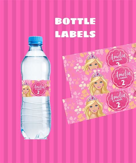 Barbie Water Bottle Label Water Bottle Labels Template Water - Etsy ...