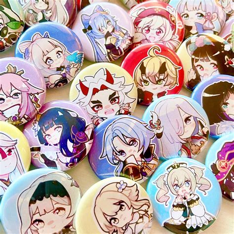 Buy Genshin Impact Buttons: Itto, Kazuha, Yae Miko, Raiden Shogun ...