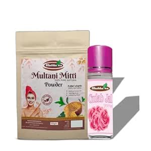 Bhabhaiwa Organic Multani Mitti Powder Form Paste,100g,With Rose Water ...