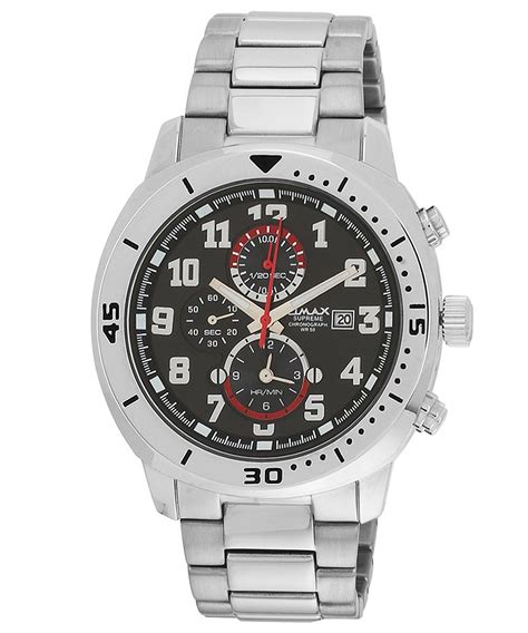 OMAX Black Chronograph Stainless Steel Silver Mens Watch CS119 : Amazon ...