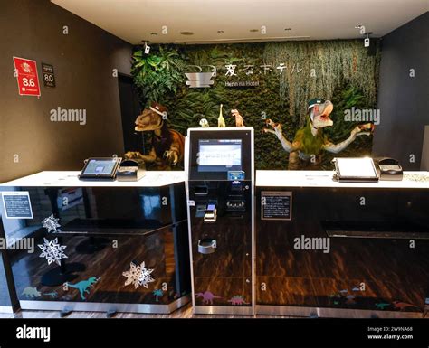 HENN NA HOTEL, JAPANESE HOTEL STAFFED BY ROBOT DINOSAURS Stock Photo ...