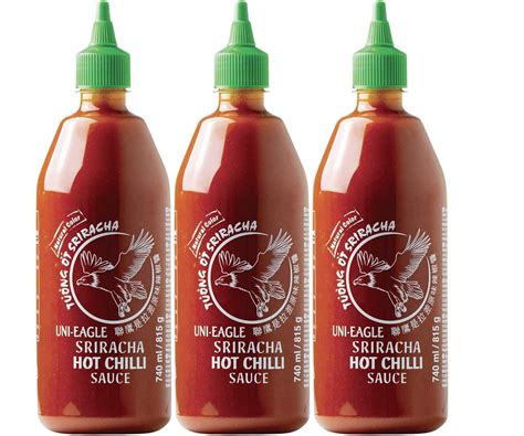 Uni Eagle Sriracha Hot Chilli Sauce | 740ml | 3 Pack | Authentic Asian ...