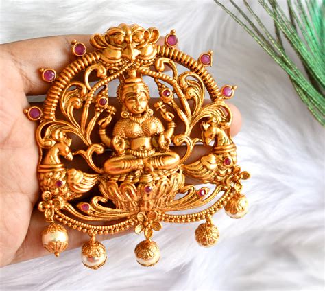 DREAMJWELL - Beautiful Matte Finish Ruby Big Lakshmi Hair Jewel - DJ10 ...