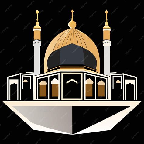 Premium Vector | Islamic holy site handdrawn mecca kaaba graphic
