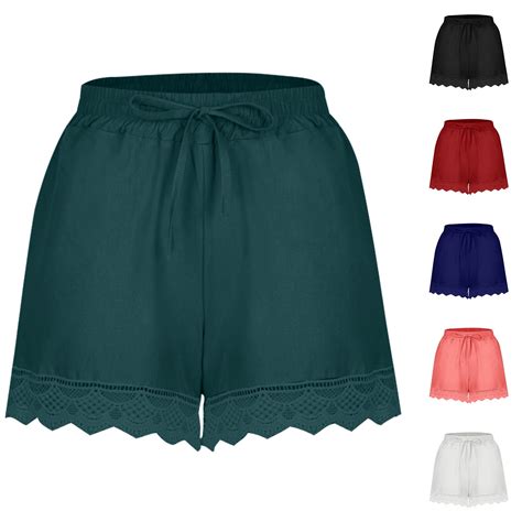 CFLVAEK Plus Size Womens Shorts Casual Trendy Flowy Summer Elastic ...