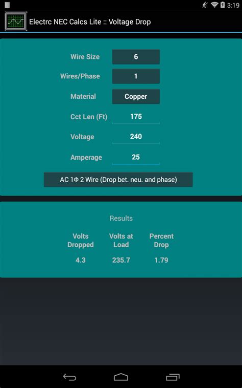 Electrc NEC Calcs Lite - App on Amazon Appstore