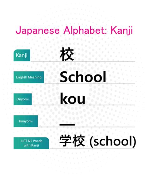 School, learning in japanese alphabet hiragana kanji words vector ...