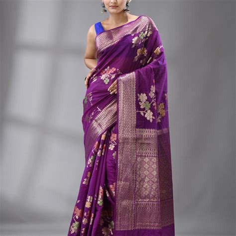 Magenta Color Benarasi silk handloom saree – Tamal Boutique