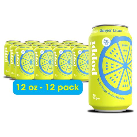 Poppi Prebiotic Soda, Ginger Lime, 12 Pack, 12 oz - Walmart.com