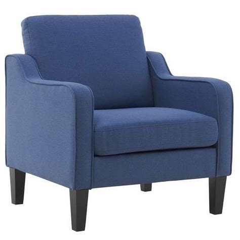 VINGLI Mid-century Modern Accent Chair, Navy Blue, for Living Room ...
