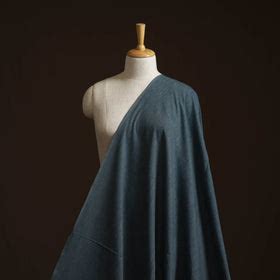 Blue Prewashed Cotton Jacquard Fabric
