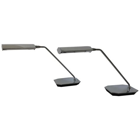 Vintage Industrial Pair of Adjustable Desk Lamps with Shades at 1stDibs