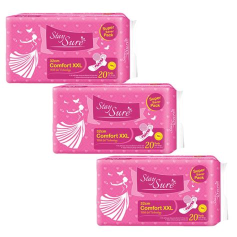 Stay Sure Sanitary Pads - Extra Cotton Thick - XXL 320mm