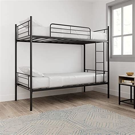 Amazon Brand - Solimo Cadis Single Metal Bunk Bed, Black (Glossy Metal ...